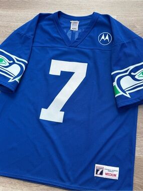 Vintage Jon Kitna #7 Seattle Seahawks Home Logo 7 Football Jersey Men Sz M USA